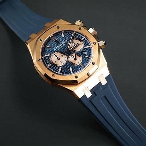 audemars piguet blue strap|audemars piguet with rubber strap.